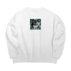 世界に1つだけ　アニメグッズ店　の2匹のキュートな猫 Big Crew Neck Sweatshirt