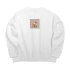 ganeshaのかわいいガネーシャの水やり花 Big Crew Neck Sweatshirt