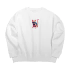 メロンパン猫のイケ猫 Big Crew Neck Sweatshirt