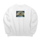 Melia-wizard-cの虹の輪イルカ Big Crew Neck Sweatshirt