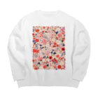 AQUAMETAVERSEの花柄のプリント　なでしこ1478 Big Crew Neck Sweatshirt