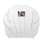 EijiPonのアコギと少年 Big Crew Neck Sweatshirt