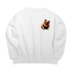 海坊主のポメラニアン愛犬家 Big Crew Neck Sweatshirt