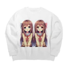 seigi2oo2の愛らしい可愛い双子の姉妹 Big Crew Neck Sweatshirt