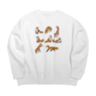 キツネ月のキツネたち Big Crew Neck Sweatshirt