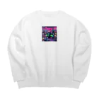 AI妖怪大図鑑のネオン妖怪　エモナ Big Crew Neck Sweatshirt