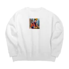 TakeKAKEのゼネコンくん Big Crew Neck Sweatshirt