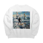 AQUAMETAVERSEのsupとwindsurfingレース　エンジェル717 2065 Big Crew Neck Sweatshirt