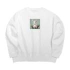 pompomダンスのうさぎのピョンのグッズです Big Crew Neck Sweatshirt