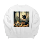 yanagi_mochiの猫侍の晩御飯 Big Crew Neck Sweatshirt