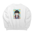 八月晦日 みやびのつむりリュックとつむり眼鏡 Big Crew Neck Sweatshirt