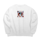 かずのこの水墨画カニ Big Crew Neck Sweatshirt