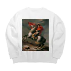 世界美術商店のサン＝ベルナール峠を越えるボナパルト Big Crew Neck Sweatshirt