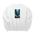 AI空想生き物図鑑のブラックマンタ×サソリ Big Crew Neck Sweatshirt