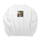 U hopeのカフェの何気ないワンショット Big Crew Neck Sweatshirt