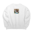 hinata__hinataのお風呂に入っているナマケモノ Big Crew Neck Sweatshirt