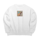 ganeshaのおもちゃの望遠鏡でかわいいカンガルーに会おう Big Crew Neck Sweatshirt