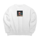 ganeshaのおもちゃの飛行機で遊ぶかわいいブタ Big Crew Neck Sweatshirt