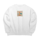 ganeshaのおもちゃの飛行機に乗ってかわいいカンガルーに会おう Big Crew Neck Sweatshirt