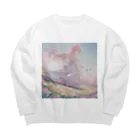 R-mayの草原の少女 Big Crew Neck Sweatshirt