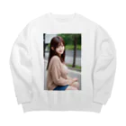 AI美女大好きクラブのAI美女とデート　Vol1 Big Crew Neck Sweatshirt