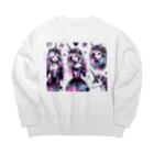 momonekokoのユニコーンGIRL Big Crew Neck Sweatshirt