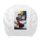 限界オタクの新境地の西条渚【和服ver】 Big Crew Neck Sweatshirt