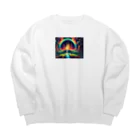 Oshiboriの虹ドット絵 Big Crew Neck Sweatshirt