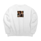 tomoko_0727の癒し猫 Big Crew Neck Sweatshirt