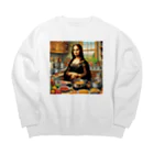 Ryooooooooooooooの料理するモナ・リザ Big Crew Neck Sweatshirt