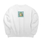 ganeshaのおもちゃの本を持ったかわいいカメ Big Crew Neck Sweatshirt