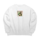 ganeshaのおもちゃの球体を持つかわいいカメ Big Crew Neck Sweatshirt