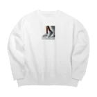 アミュペンの白いスニーカー Big Crew Neck Sweatshirt