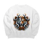 koushou2024の虎牛大王 Big Crew Neck Sweatshirt