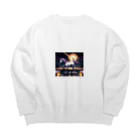 jhajhaのデジタル・クロノス・ユニコーン。 Big Crew Neck Sweatshirt