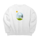 rimonennファミリーのいい天気だ！散歩しよう！　歩こ～歩こ～私は元気～♪ Big Crew Neck Sweatshirt