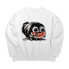 m_uu33ショップのホラーなペキニーズ Big Crew Neck Sweatshirt