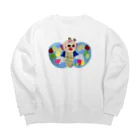 harukou_☆のちょうちょ Big Crew Neck Sweatshirt