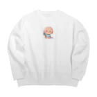 アミュペンの可愛らしい赤ちゃん、笑顔🎵 Big Crew Neck Sweatshirt