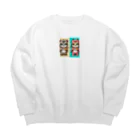 dai-k_1977のかわいい癒やし動物 Big Crew Neck Sweatshirt