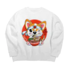 World_Teesのこのかわいいコーギーは、ラーメンやアニメが大好きな、10代の女の子に最適なプレゼントです。 Big Crew Neck Sweatshirt