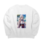 巫女スタぐらむの母性溢れる巫女 Big Crew Neck Sweatshirt