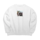 PINK PINKの可愛いたれみみうさぎさんグッズ Big Crew Neck Sweatshirt