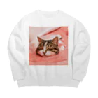 yume-neko-houseのとろける猫 Big Crew Neck Sweatshirt