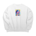 no_mi_Ke08のメガネの可愛い女の子のキャラクター Big Crew Neck Sweatshirt