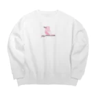 mikankanのピンクの小鳥ちゃん Big Crew Neck Sweatshirt