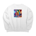 らばーばんどすとあの人型輪ゴム【イラスト風】 Big Crew Neck Sweatshirt