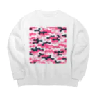 carl-carlのカモフラ　ピンク Big Crew Neck Sweatshirt