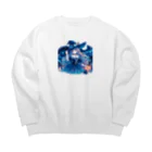 momonekokoの青い魔女 Big Crew Neck Sweatshirt