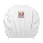 oshhinの萌えくま Big Crew Neck Sweatshirt